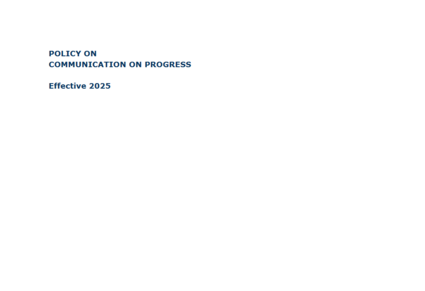 2025 Communication on Progress Policy